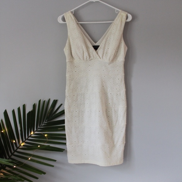 Valerie Bertanelli Cream Eyelet Cocktail Dress - Picture 1 of 4